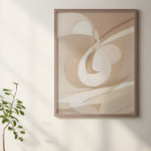 Beige Dynamic Abstracte Vormen Poster