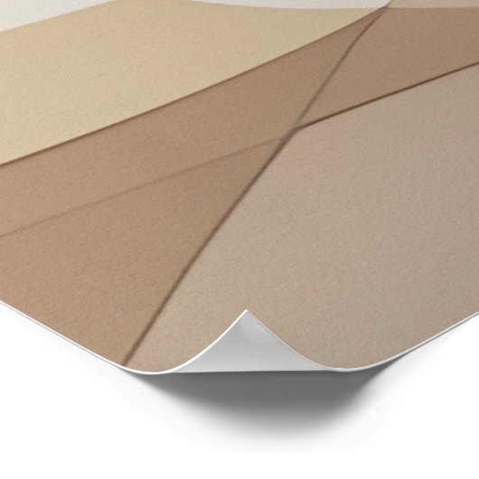 Beige Dynamic Abstracte Vormen Poster (Hoek)