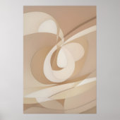 Beige Dynamic Abstracte Vormen Poster (Voorkant)