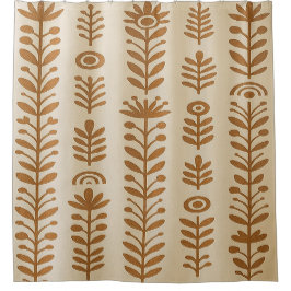 Beige & Earth Brown Douchegordijn