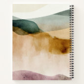 Beige Earth Tone Abstracte Waterverf Gepersonalise Notitieboek (Achterkant)
