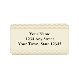 Beige & Ecru Chevron bedrukte Adresetiketten Etiket