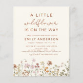 Beige Een beetje Wildflower Baby shower (Voorkant)