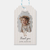Beige Eén Domme Gans 1e Verjaardag Cadeaulabel (Voorkant)