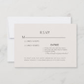 Beige Eenvoud Bruiloft RSVP Kaart (Voorkant)