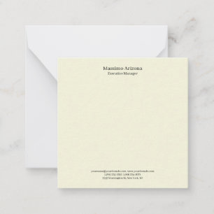 Beige Eenvoudig Effen Professioneel Modern Minimal Notitiekaartje