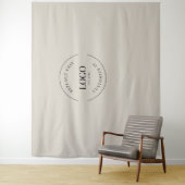 Beige Eenvoudige Aangepaste Logo achtergrond Bedri Wandkleed (In situ)