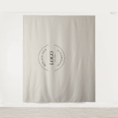 Beige Eenvoudige Aangepaste Logo achtergrond Bedri Wandkleed (Voorkant)
