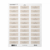 Beige eenvoudige botanische bruiloft sigaar band etiket (Full Sheet)