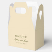 Beige eenvoudige bruiloft gepersonaliseerde gunst bedankdoosjes (Geopend)
