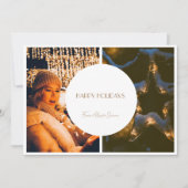 Beige Eenvoudige Collage Kerstmis Fotokaart Bedankkaart (Voorkant)