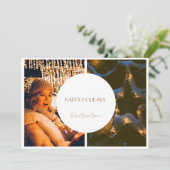 Beige Eenvoudige Collage Kerstmis Fotokaart Bedankkaart (Staand voorkant)