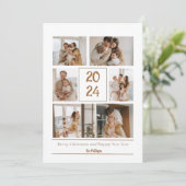 Beige Eenvoudige Familiefoto Vrolijke Kerst Kaart (Staand voorkant)