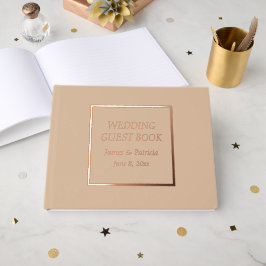 Beige Eenvoudige Gestileerde Lettertype Huwelijk Gastenboek