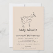 Beige Eenvoudige Lijn Dier Wilde Geit Kaart (Voorkant)