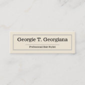 Beige, eenvoudige, schone, professionele Visitekaa Mini Visitekaartje (Voorkant)