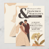 Beige Eenvoudige Scrapbook Trouw Uitnodiging (Voorkant / Achterkant)