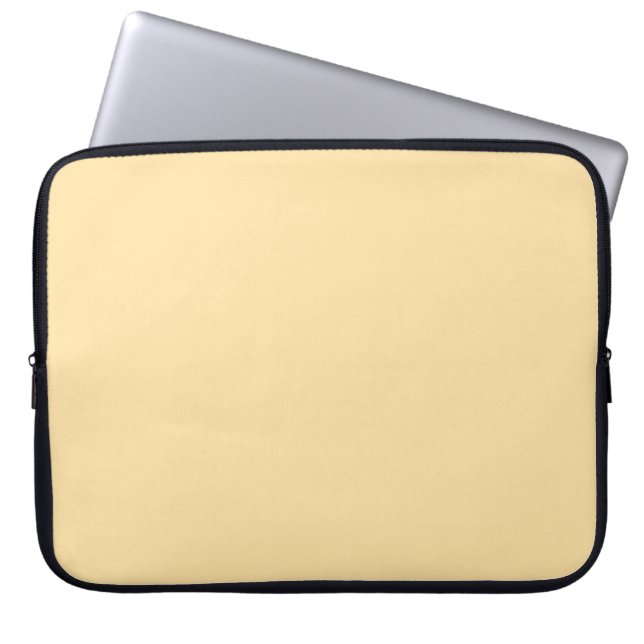 Beige effen kleur laptop sleeve (Voorkant)
