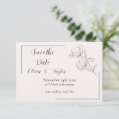 Beige Elegance Bewaar de Datum RSVP Kaartje (Staand voorkant)
