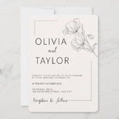 Beige Elegance minimalist Wedding Invitation Kaart (Voorkant)
