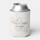 Beige Elegance Wedding Can Coolers (Blikje Voorkant)