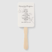Beige Elegance Wedding Program Handwaaier (Achterkant)