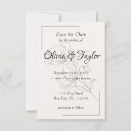 Beige Elegance Wedding Save the Date Cards
