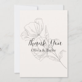 Beige Elegance Wedding Thank You Cards Bedankkaart