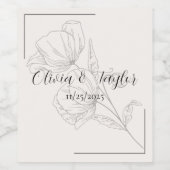 Beige Elegance Wijn Etiket (Enkel label)