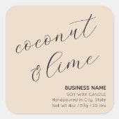 Beige Elegant Candle Cosmetische Sticker Label (Voorkant)