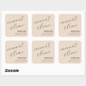 Beige Elegant Candle Cosmetische Sticker Label (Vel)