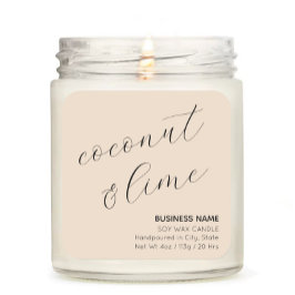 Beige Elegant Candle Cosmetische Sticker Label