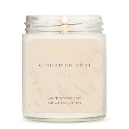 Beige Elegant Candle Cosmetische Sticker Label