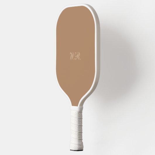 Beige Elegant Chic Script Monogram Preppy Pickleball Paddle (Links)