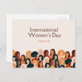 Beige Elegant Internationale Vrouwendag 2025 Briefkaart (Voorkant / Achterkant)
