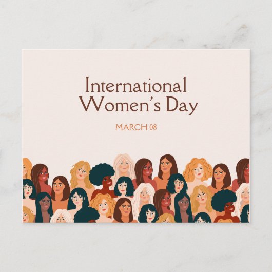 Beige Elegant Internationale Vrouwendag 2025 Briefkaart (Voorkant)