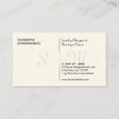 Beige Elegant Minimal Typografisch Modern Visitekaartje (Achterkant)