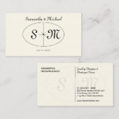 Beige Elegant Minimal Typografisch Modern Visitekaartje (Voorkant / Achterkant)