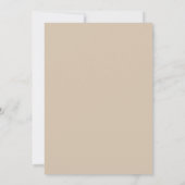 Beige Elegant Minimalistisch Tafelnummer Kaart (Achterkant)