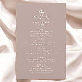 Beige Elegant Minimalistisch Trouwmenu