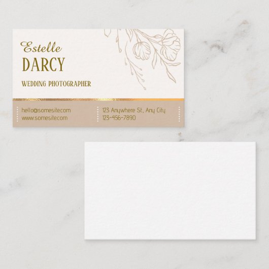 Beige Elegant Professional Visitekaartje (Voorkant / Achterkant)