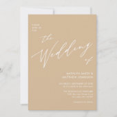 Beige Elegant Script All-in-One minimalistische br Kaart (Voorkant)