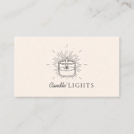 Beige Elegant Soy Handmade Candle Visitekaartje