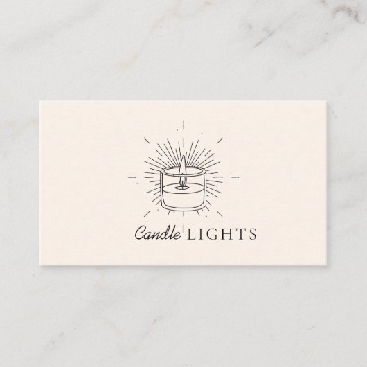 Beige Elegant Soy Handmade Candle Visitekaartje (Voorkant)