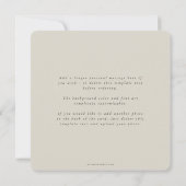 Beige Elegant Square Three Photo Wedding Flat Bedankkaart (Achterkant)