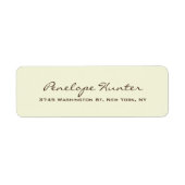 Beige Elegant Stylish Trendy Handschrift Script Etiket (Voorkant)