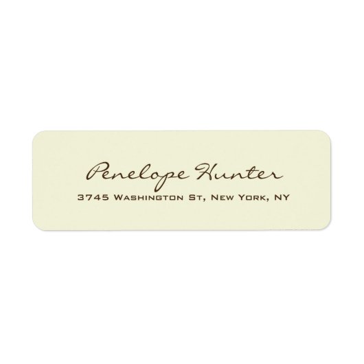 Beige Elegant Stylish Trendy Handschrift Script Etiket (Voorkant)