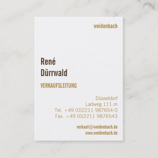 Beige elegant visitekaartje (Voorkant)