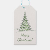 Beige Elegant Vrolijk Kerstcadeau Label Cadeaulabel (Voorkant)