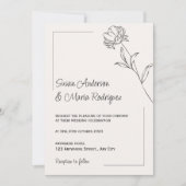 Beige Elegant Wedding Invitation Kaart (Voorkant)